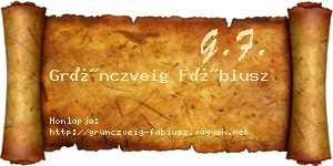 Grünczveig Fábiusz névjegykártya